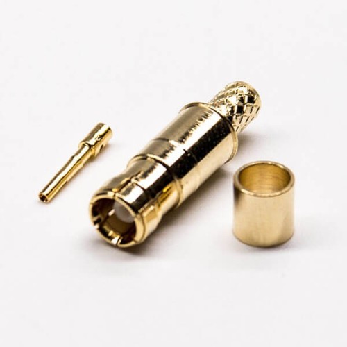 MCX Plug Straight Crimp Type Brass Gould Plated Connector MCX Plug Straight Crimp Type Brass Gould Plated Connector