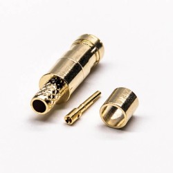 MCX Plug Straight Crimp Type Brass Gould Plated Connector