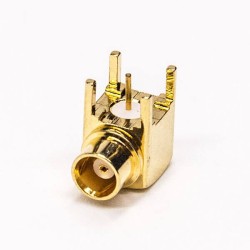 MCX Right Angle Female Connector Through Hole for PCB Mount Gold Plating