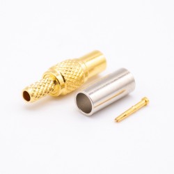 MMCX Coaxial Connector Male Straight Gold Plated Crimp Type