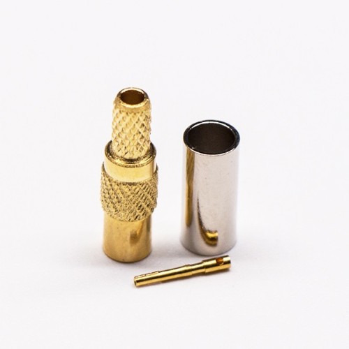 MMCX Connector Female Straight Gold Plated Crimp Type for Cable MMCX Connector Female Straight Gold Plated Crimp Type for Cable