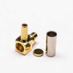 MMCX Connector Right Angle Plug Gold Plated Crimp Type