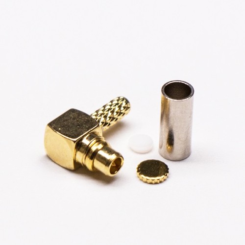 MMCX Connector Right Angle Plug Gold Plated Crimp Type MMCX Connector Right Angle Plug Gold Plated Crimp Type