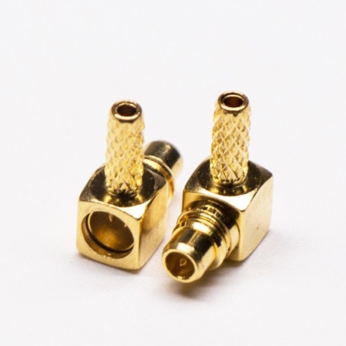 MMCX Connector Right Angle Plug Gold Plated Crimp Type MMCX Connector Right Angle Plug Gold Plated Crimp Type