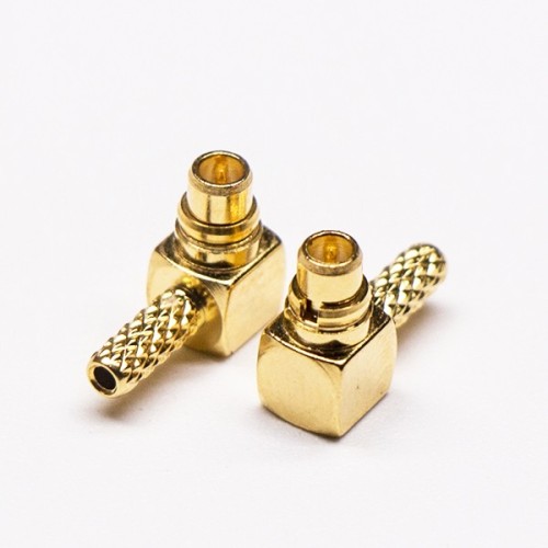 MMCX Connector Right Angle Plug Gold Plated Crimp Type MMCX Connector Right Angle Plug Gold Plated Crimp Type