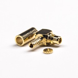 MMCX Connector with Metal Cap Male 90 Degree for Cable Crimp Type