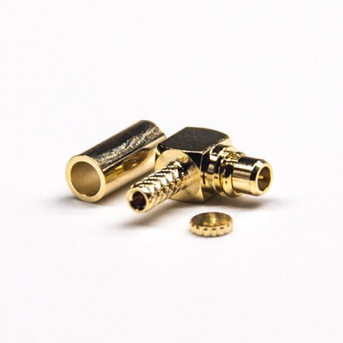 MMCX Connector with Metal Cap Male 90 Degree for Cable Crimp Type MMCX Connector with Metal Cap Male 90 Degree for Cable Crimp Type