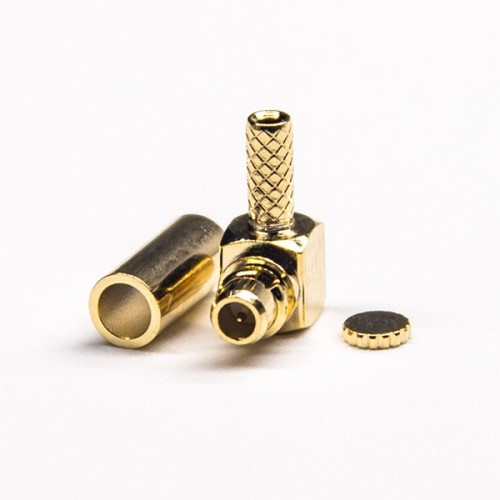 MMCX Connector with Metal Cap Male 90 Degree for Cable Crimp Type MMCX Connector with Metal Cap Male 90 Degree for Cable Crimp Type