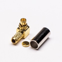 MMCX RF Connector Right Angled Male Crimp Type for Cable