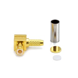 R/A MCX Male 90 Degree RF Connector Crimp Type for Cable RG316 RG714