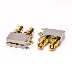 20pcs Mini Dual BNC Connector Jack Through Hole for PCB Mount