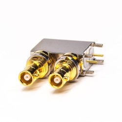 20pcs Mini Dual BNC Connector Jack Through Hole for PCB Mount