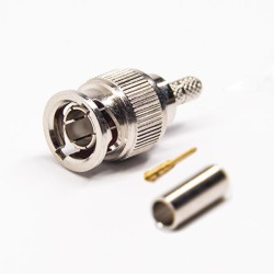 MINI BNC Connector Male 180 Degree Crimp Type for Coaxial Cable