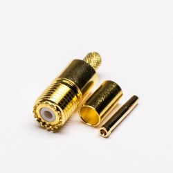 Mini UHF Connector Female Pin RF Coaxial Connector Crimp Type for RG58