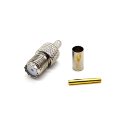 Mini UHF Female Connector RF Coaxial Crimp Type for RG58