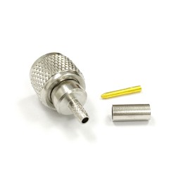 Mini UHF Plug Male Crimp Nickel Plated Coaxial Connector for Cable RG142 RG58