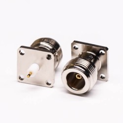 20pcs Coaxial Connector Type N Straight Female 4 Hole Flange Mount