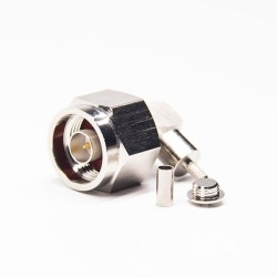 20pcs Hexagonal N Connector Male Right Angled Crimp Type for Coaxial Cable