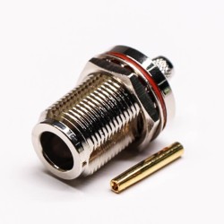 20pcs N Bulkhead Connector Jack 180 Degree Crimp Type Waterproof