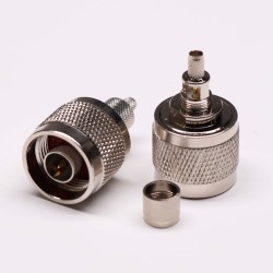 20pcs N Connector RF Straight Male Crimp Window Solder for Coaxial Cable
