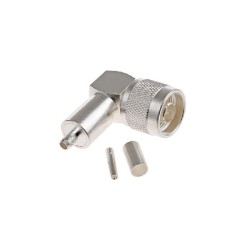 20pcs N Type Connector Plug 50Ω Right Angle Cable Mount Crimp Termination 11GHz