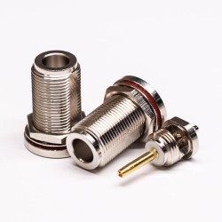 20pcs N Type Female Connector Bulkhead Straight Bulkhead Crimp Type Waterproof