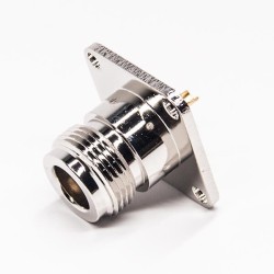 20pcs N Type Flange Connector 4 Hole Solder Type for Coaxial Cable