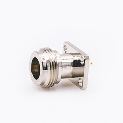 A N Female Chassis Mount Connector Straight Welding Plate 4 Hole Flange Solder for PCB Mount