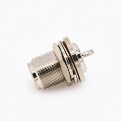 Bulkhead N Connector Waterproof Female Straight Crimp for RG174 RG316