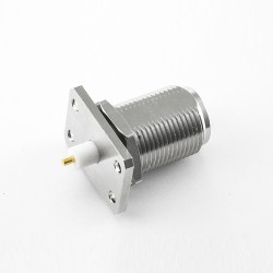 Bulkhead N Type Connector Welding plate 4 Hole Flange Straight Female Solder for PCB Mount