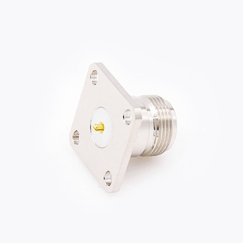 Chassis Mount N Connector Welding Plate 4 Hole Flange Straight Female Solder for PCB Mount