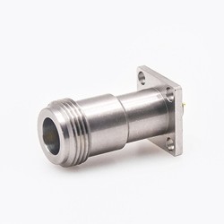 Coax Connector N 4 Hole Flange Straight Female Solder for PCB Mount