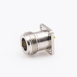 Coax N Connector Female Straight Welding Plate 4 Hole Flange Solder for PCB Mount