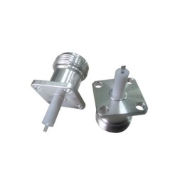 Coax N Connector Straight Female 4 Hole Flange for Panel Mount