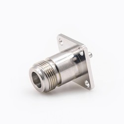 Coax Type N Connector Welding Plate 4 Hole Flange Female Straight Solder for PCB Mount
