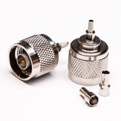 Coaxial Connector Male N Type 180 Degree Crimp Type for Cable