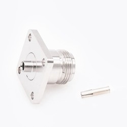 Connector Flange Mount Type N Female Straight 4 Hole Flange Solder for Semi-rigid 141 cable