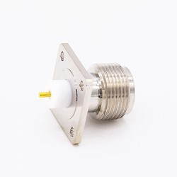 Connector Jack N-style Welding Plate 4 Hole Flange Straight Solder for PCB Mount