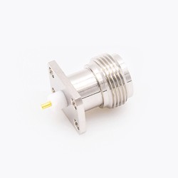 Connector N Jack Welding Plate 4 Hole Flange Straight Solder for PCB Mount