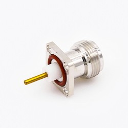 Connector N Jack Welding Plate 4 Hole Flange Waterproof Straight Solder for PCB Mount