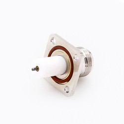 Connector N Type 4 Hole Flange Waterproof Straight Female Solder for PCB Mount