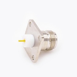 Connector N Type Jack Welding Plate 4 Hole Flange Straight Solder for PCB Mount