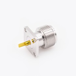 Connector Panel Mount Type N Welding Plate 4 Hole Flange Straight Female Solder for PCB Mount