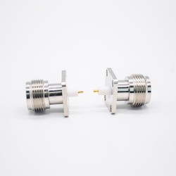 Connector Panel Mount Type N Welding Plate 4 Hole Flange Straight Female Solder for PCB Mount