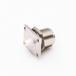 Female Bulkhead N Connector 4 Hole Flange Straight Solder for PCB Mount