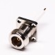 Female N Type Coaxial Straight 4 Hole Flange Mount Extended PTFE Type