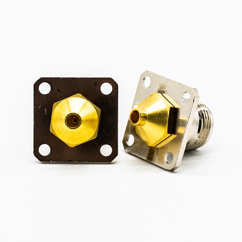 Flange Mount Connector Type N Female Straight 4 Hole Flange Solder for Semi-rigid 141 Flange Mount Connector Type N Female Straight 4 Hole Flange Solder for Semi-rigid 141