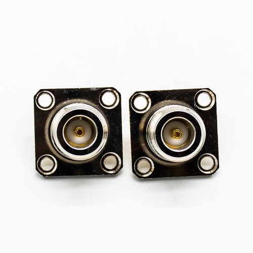 Flange Mount Connector Type N Female Straight 4 Hole Flange Solder for Semi-rigid 141 Flange Mount Connector Type N Female Straight 4 Hole Flange Solder for Semi-rigid 141