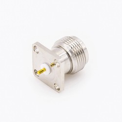 Flange Mount N Connector Welding Plate 4 Hole Flange Straight Female Solder for PCB Mount