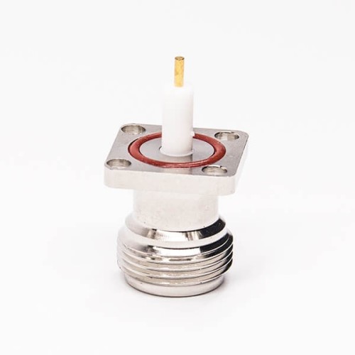 Flange Mount Type N Female Connector 180 Degree Through Hole for PCB Mount Flange Mount Type N Female Connector 180 Degree Through Hole for PCB Mount